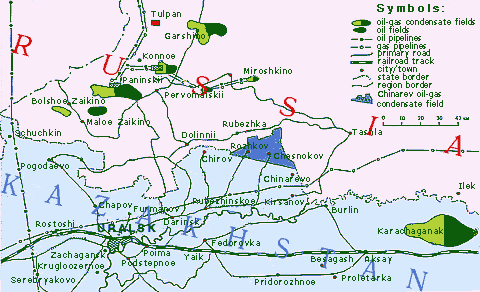 Map of Chinarev field licensed area
